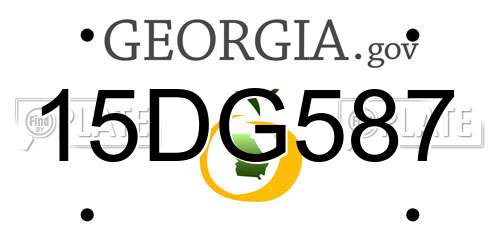 15DG587 Georgia License Plate