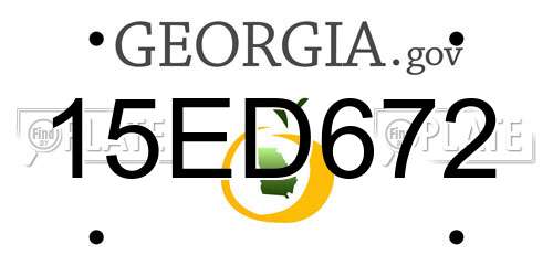 15ED672 Georgia License Plate