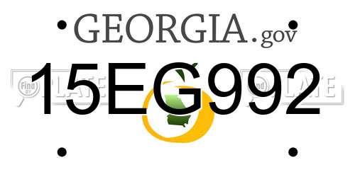 15EG992 Georgia License Plate