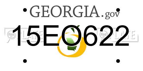 15EO622 Georgia License Plate