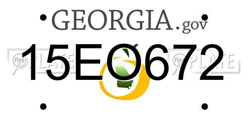 15EO672 Georgia License Plate