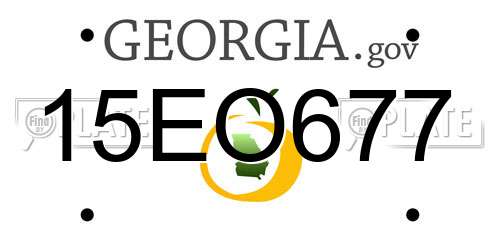 15EO677 Georgia License Plate