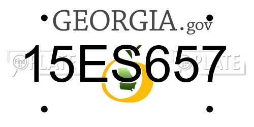 15ES657 Georgia License Plate