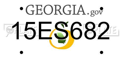 15ES682 Georgia License Plate