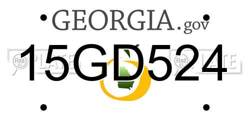 15GD524 Georgia License Plate