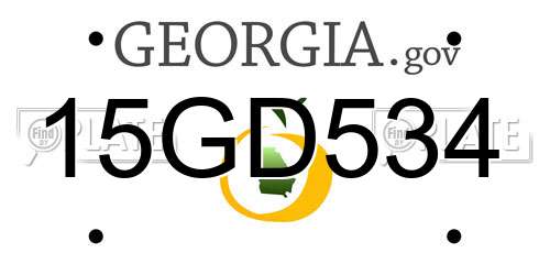 15GD534 Georgia License Plate