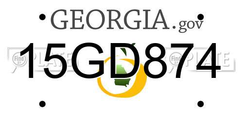 15GD874 Georgia License Plate