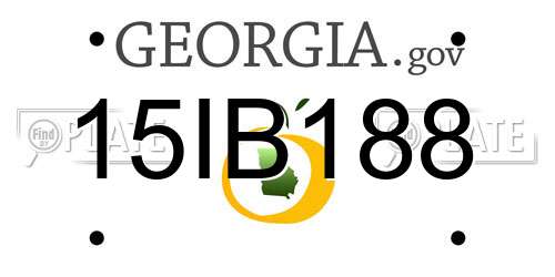 15IB188 Georgia License Plate