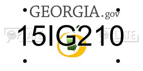 15IG210 Georgia License Plate