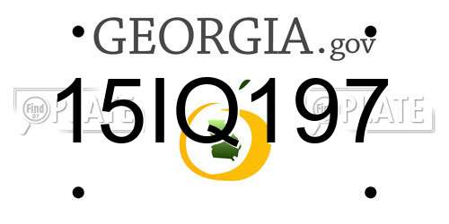 15IQ197 Georgia License Plate