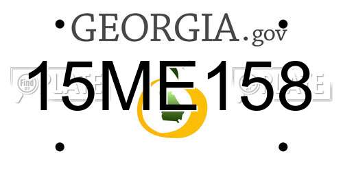 15ME158 Georgia License Plate