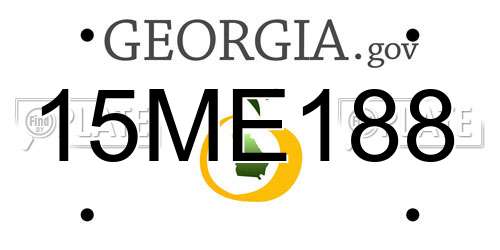 15ME188 Georgia License Plate