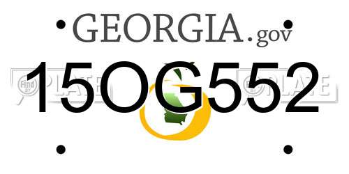 15OG552 Georgia License Plate
