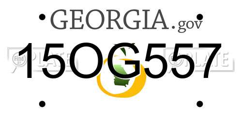 15OG557 Georgia License Plate