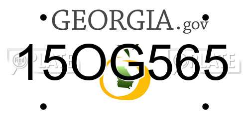 15OG565 Georgia License Plate