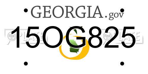 15OG825 Georgia License Plate