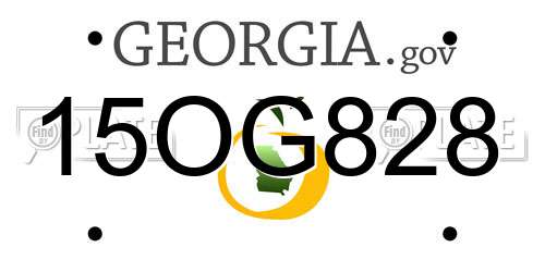 15OG828 Georgia License Plate