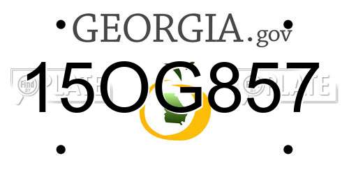 15OG857 Georgia License Plate