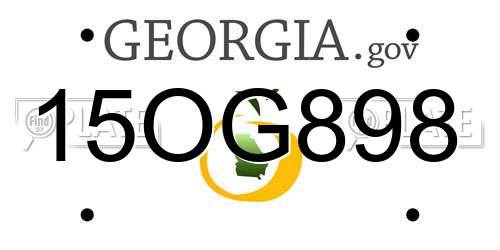 15OG898 Georgia License Plate
