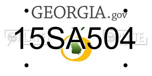 15SA504 Georgia License Plate