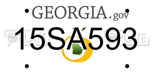 15SA593 Georgia License Plate