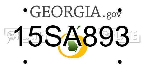 15SA893 Georgia License Plate