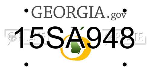 15SA948 Georgia License Plate