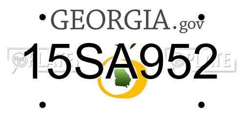 15SA952 Georgia License Plate