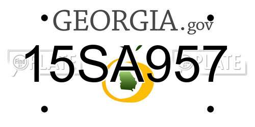 15SA957 Georgia License Plate