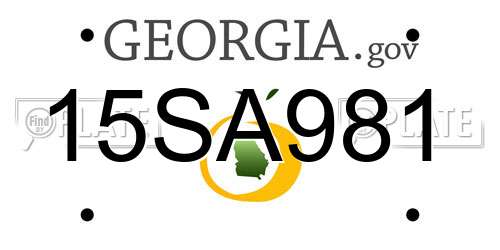 15SA981 Georgia License Plate