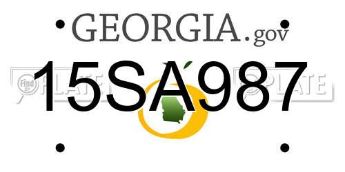 15SA987 Georgia License Plate