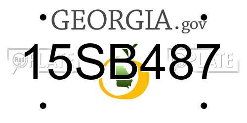 15SB487 Georgia License Plate