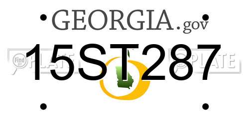 15ST287 Georgia License Plate