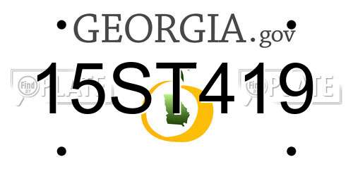 15ST419 Georgia License Plate