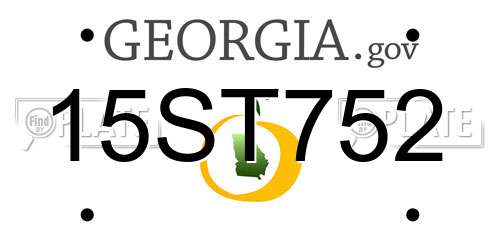 15ST752 Georgia License Plate