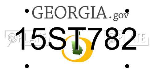 15ST782 Georgia License Plate