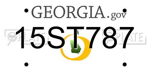 15ST787 Georgia License Plate