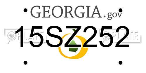 15SZ252 Georgia License Plate