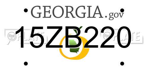 15ZB220 Georgia License Plate