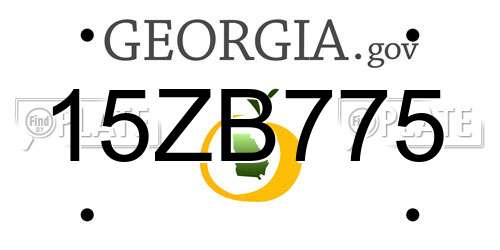 15ZB775 Georgia License Plate