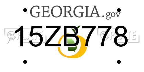 15ZB778 Georgia License Plate
