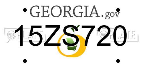 15ZS720 Georgia License Plate