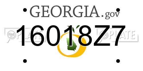 16018Z7 Georgia License Plate