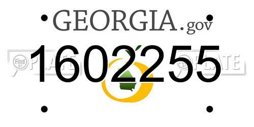 1602255 Georgia License Plate