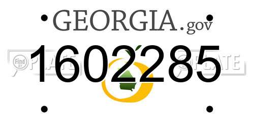 1602285 Georgia License Plate