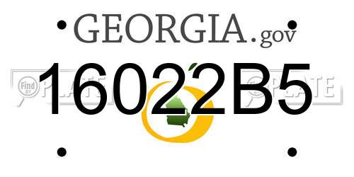 16022B5 Georgia License Plate