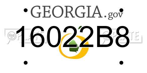 16022B8 Georgia License Plate