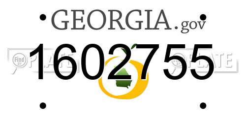 1602755 Georgia License Plate