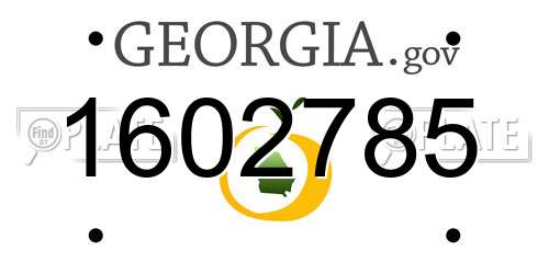 1602785 Georgia License Plate