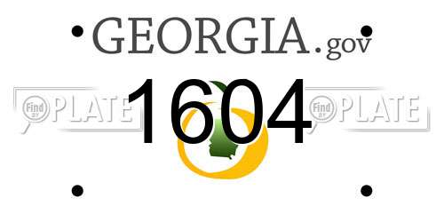 1604 Georgia License Plate